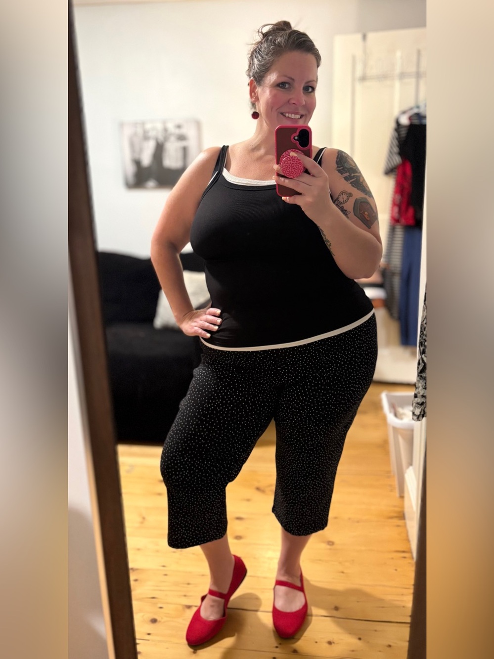 Ruby Rd Polka Dot Pull On Cropped Pants